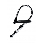 Серебристый уретральный плаг-бусины TOYFA Metal с мягким фиксириющим кольцом - ToyFa - купить с доставкой в Черкесске