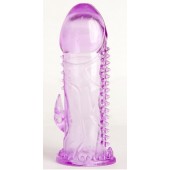 Фиолетовая гелевая насадка с шипами - 13 см. - Toyfa Basic - в Черкесске купить с доставкой