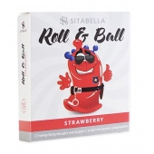 Стимулирующий презерватив-насадка Roll   Ball Strawberry - Sitabella - купить с доставкой в Черкесске