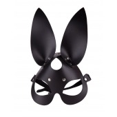Чёрная кожаная маска с длинными ушками - Sitabella - купить с доставкой в Черкесске
