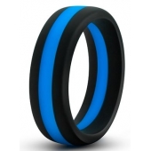 Черно-синее эрекционное кольцо Silicone Go Pro Cock Ring - Blush Novelties - в Черкесске купить с доставкой