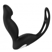Черный вибромассажер простаты P-PLEASER W ERECTION ENHANCE - Dream Toys - в Черкесске купить с доставкой