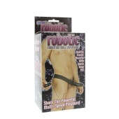 Мужской фаллопротез с вибрацией ROBOTIC MALE STRAP-ON BLACK - 17 см. - Seven Creations - купить с доставкой в Черкесске