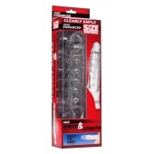 Прозразная закрытая насадка на пенис с поддержкой мошонки Clearly Ample Penis Enhancer - 22 см. - XR Brands - в Черкесске купить с доставкой