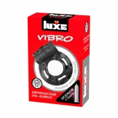 Чёрное эрекционное виброкольцо Luxe VIBRO  Африканский Эль Дьябло  + презерватив - Luxe - в Черкесске купить с доставкой
