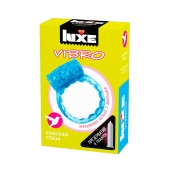 Голубое эрекционное виброкольцо Luxe VIBRO  Райская птица  + презерватив - Luxe - в Черкесске купить с доставкой