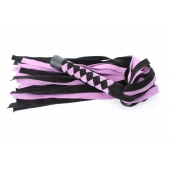 Черно-розовая плеть из замши - 58 см. - БДСМ Арсенал - купить с доставкой в Черкесске