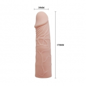 Закрытая телесная насадка-фаллос - 17 см. - Sex Expert - в Черкесске купить с доставкой