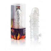 Закрытая прозрачная рельефная насадка Crystal sleeve - 13 см. - Erowoman-Eroman - в Черкесске купить с доставкой