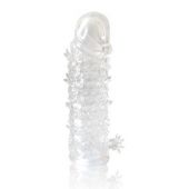 Закрытая прозрачная рельефная насадка Crystal sleeve - 13 см. - Erowoman-Eroman - в Черкесске купить с доставкой