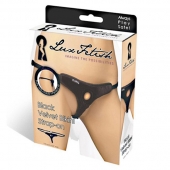 Черные плюшевые трусики для страпона - Lux Fetish - купить с доставкой в Черкесске