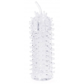 Закрытая рельефная насадка Crystal sleeve с усиками - 12 см. - Erowoman-Eroman - в Черкесске купить с доставкой