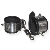 Серебристо-черные наручники с шипами и металлическим блеском - Sitabella - купить с доставкой в Черкесске