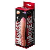 Телесная изогнутая насадка на Harness с коннектором BLACK LINE - 17 см. - LOVETOY (А-Полимер) - купить с доставкой в Черкесске