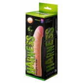Телесная изогнутая насадка на Harness с коннектором GREEN LINE - 18 см. - LOVETOY (А-Полимер) - купить с доставкой в Черкесске