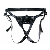 Черный пояс-трусики с насадкой  Soft-Принц  - 17 см. - LOVETOY (А-Полимер) - купить с доставкой в Черкесске