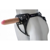 Черный пояс-трусики с насадкой  Soft-Принц  - 17 см. - LOVETOY (А-Полимер) - купить с доставкой в Черкесске