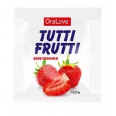 Пробник гель-смазки Tutti-frutti с земляничным вкусом - 4 гр. - Биоритм - купить с доставкой в Черкесске