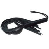 Чёрная кожаная плеть с жесткой ручкой - 63 см. - Sitabella - купить с доставкой в Черкесске