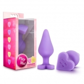 Фиолетовая анальная пробка Naughty Candy Heart Do Me Now - 8,9 см. - Blush Novelties - купить с доставкой в Черкесске
