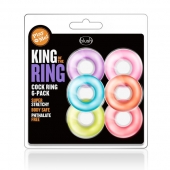 Набор из 6 эрекционных колец King of the Ring - Blush Novelties - в Черкесске купить с доставкой