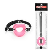 Розовый кляп-губки на черном ремешке - Notabu - купить с доставкой в Черкесске