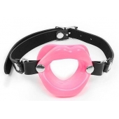 Розовый кляп-губки на черном ремешке - Notabu - купить с доставкой в Черкесске