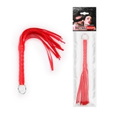 Красная плеть с рукоятью в оплетке - 28 см. - Notabu - купить с доставкой в Черкесске