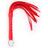 Красная плеть с рукоятью в оплетке - 28 см. - Notabu - купить с доставкой в Черкесске
