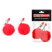 Зажимы для сосков с красным пушком - Notabu - купить с доставкой в Черкесске