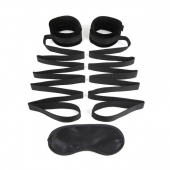 Чёрные манжеты для фиксации на кровати Bondage Bed Strap - Lux Fetish - купить с доставкой в Черкесске