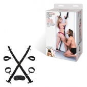 Чёрный набор для фиксации у двери - Lux Fetish - купить с доставкой в Черкесске