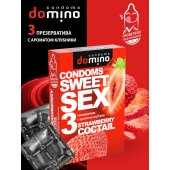 Презервативы для орального секса DOMINO Sweet Sex с ароматом клубничного коктейля  - 3 шт. - Domino - купить с доставкой в Черкесске
