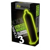 Презервативы DOMINO Neon Green со светящимся в темноте кончиком - 3 шт. - Domino - купить с доставкой в Черкесске