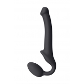 Черный безремневой страпон Silicone Bendable Strap-On S - Strap-on-me - купить с доставкой в Черкесске