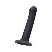 Черный фаллос на присоске Silicone Bendable Dildo M - 18 см. - Strap-on-me - купить с доставкой в Черкесске