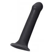 Черный фаллос на присоске Silicone Bendable Dildo L - 19 см. - Strap-on-me - купить с доставкой в Черкесске