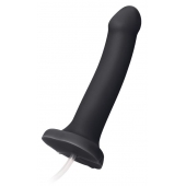 Черный фаллос с имитацией эякуляции Silicon Cum Dildo L - 19,6 см. - Strap-on-me - купить с доставкой в Черкесске