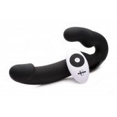 Черный безремневой страпон Urge Silicone Strap On с пультом ДУ - 24 см. - XR Brands - купить с доставкой в Черкесске