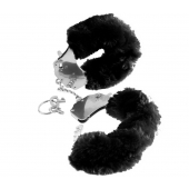 Металлические наручники Furry Love Cuffs с черным мехом - Pipedream - купить с доставкой в Черкесске