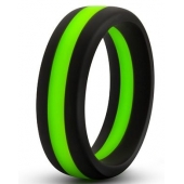 Черно-зеленое эрекционное кольцо Silicone Go Pro Cock Ring - Blush Novelties - в Черкесске купить с доставкой