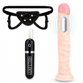 Регулируемые трусики с вибрирующей насадкой - 21 см. - Lux Fetish - купить с доставкой в Черкесске