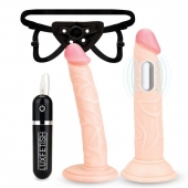 Регулируемые трусики с 2 насадками - 16 и 15 см. - Lux Fetish - купить с доставкой в Черкесске