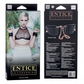 Черные мягкие наручники Entice French Cuffs с цепью - California Exotic Novelties - купить с доставкой в Черкесске