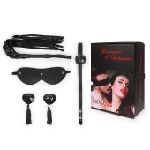 Эротический набор в черном цвете: маска, кляп, пэстисы, плётка - Notabu - купить с доставкой в Черкесске