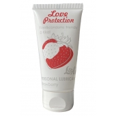 Лубрикант на водной основе с ароматом малины Love Protection Strawberry - 50 мл. - Lola Games - купить с доставкой в Черкесске