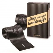Черные ленты для связывания SILKY SENSUAL HANDCUFFS - Bijoux Indiscrets - купить с доставкой в Черкесске