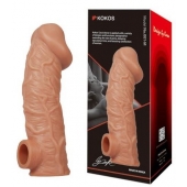 Телесная насадка на фаллос с фиксацией мошонки EXTREME SLEEVE - 15,6 см. - KOKOS - в Черкесске купить с доставкой
