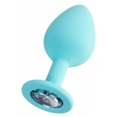 Мятная анальная втулка Brilliant с прозрачным кристаллом - 8 см. - ToyFa - купить с доставкой в Черкесске