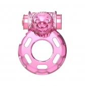 Розовое эрекционное кольцо с вибрацией Pink Bear - Baile - в Черкесске купить с доставкой